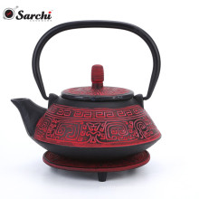 cast iron teapot with stainless steel infuser